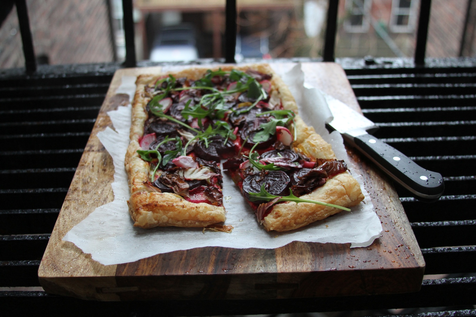 Savory Beet Tart with Radishes and Radicchio