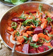 Spicy Beets & Carrot Curry in Creamy Coconut Milk