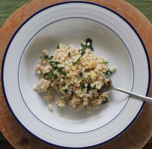 Herbed Tuna and Israeli Couscous Salad with Cumin, Coriander and Citrus