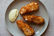 Lime and Tarragon Aioli with Panko-Crusted Fish Sticks