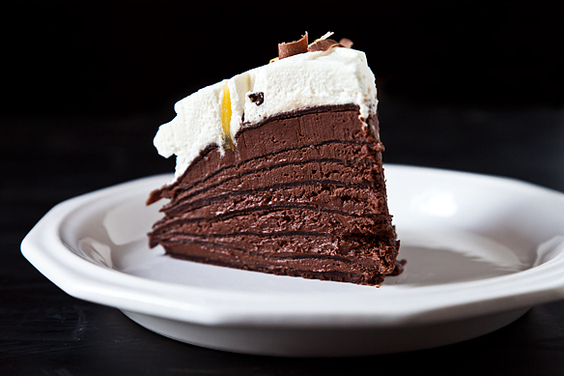 Spicy Chocolate Mousse Crepe Cake