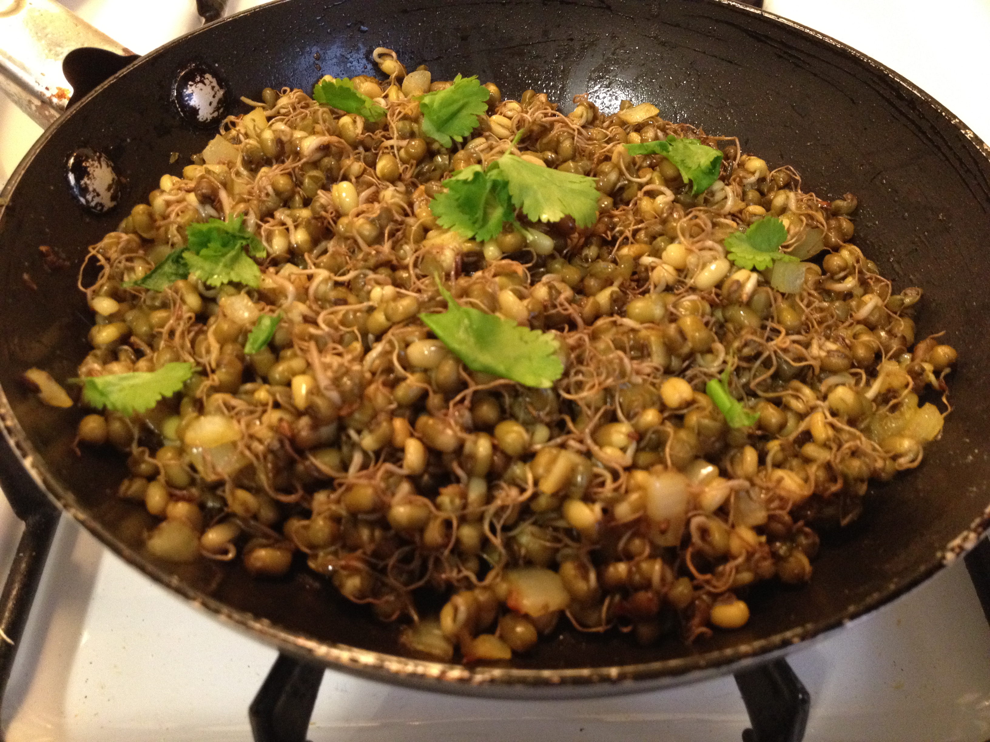 Mung bean Sprouts sauteed with Onion and tomatoes