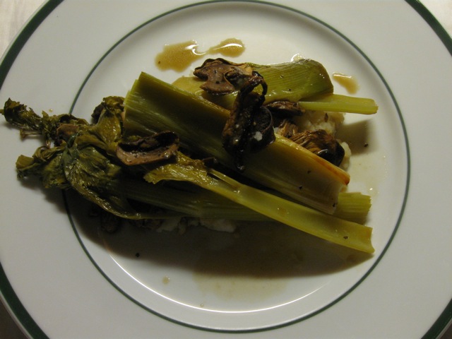 Whiskey-Braised Celery and Leek Paquets