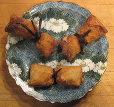 Crispy Firecrackers filled with Celery Crab Rangoon 