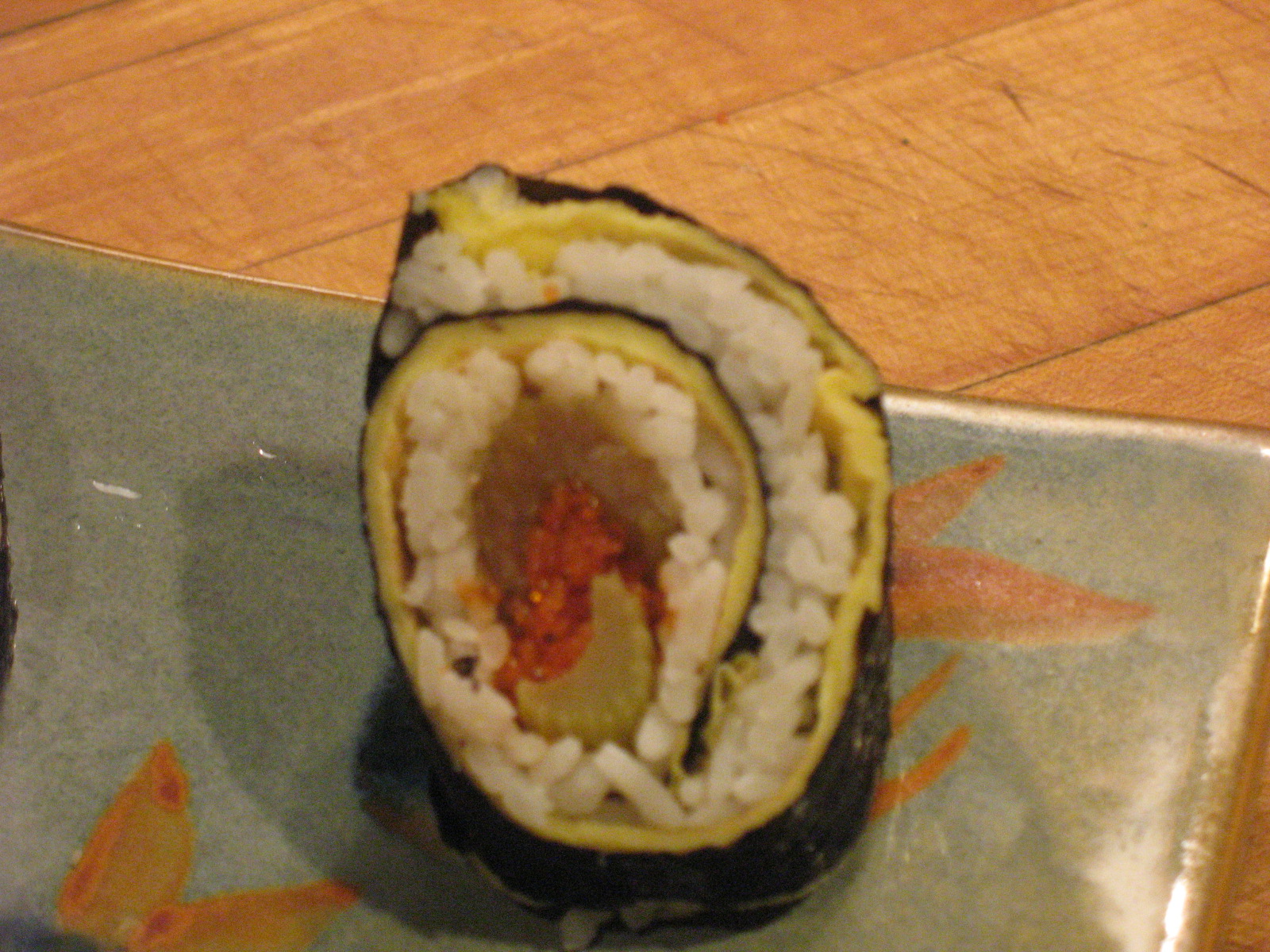  Celery Clan Samurai Rolls filled with Braised Celery, Tobiko and Omelet