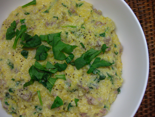 Andouille and Dijon Polenta