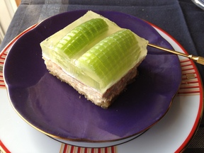 Celery Cheese Pie w/ Lemon Aspic on Thyme Crust
