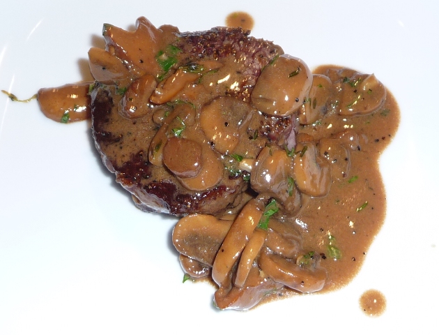 Succulent Ribeye Steak with Mushroom Marsala Sauce 