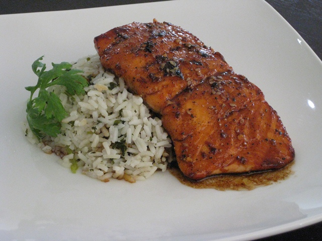 Sesame-Sake Salmon