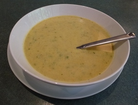 Alice Water's  WONDERFUL SPICY CAULIFLOWER SOUP WITH A TWIST