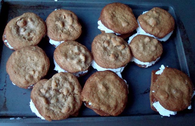 Maple Walnut Cookie and Ginger Ice Cream Sandwiches