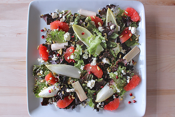 Winter Grapefruit Salad with Citrus-Ginger Vinaigrette