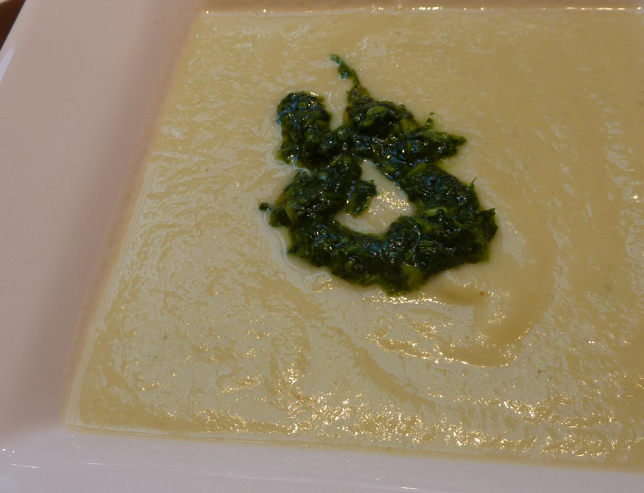 Curried Cauliflower Soup with Chimichurri Sauce