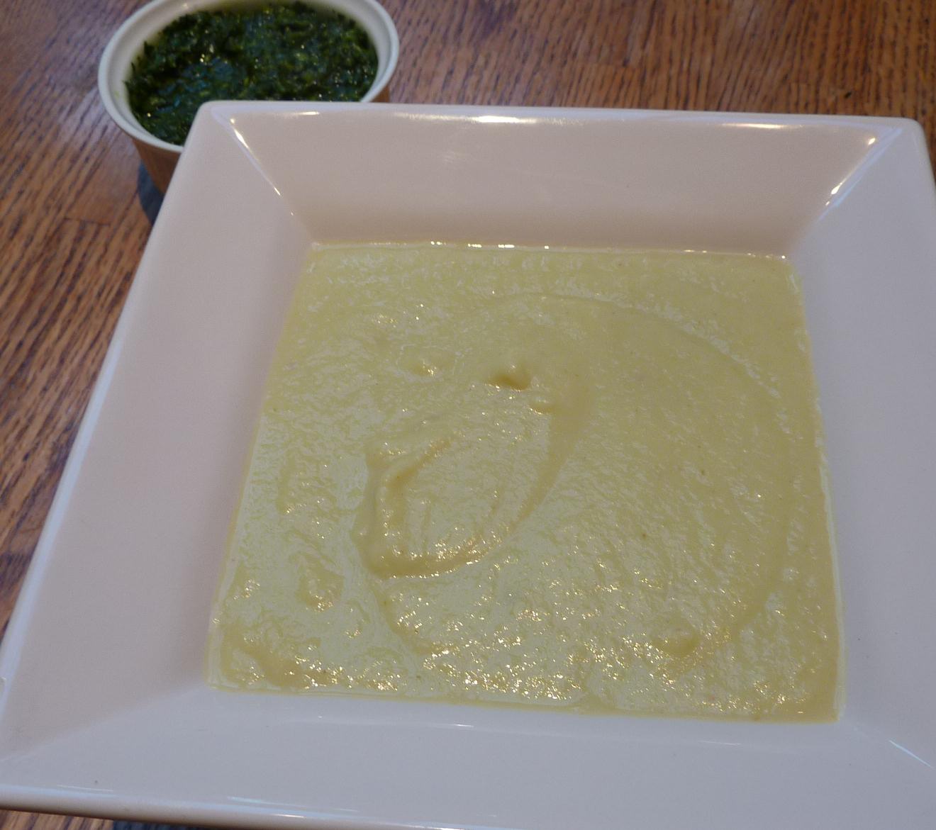 Curried Cauliflower Soup with Chimichurri Sauce