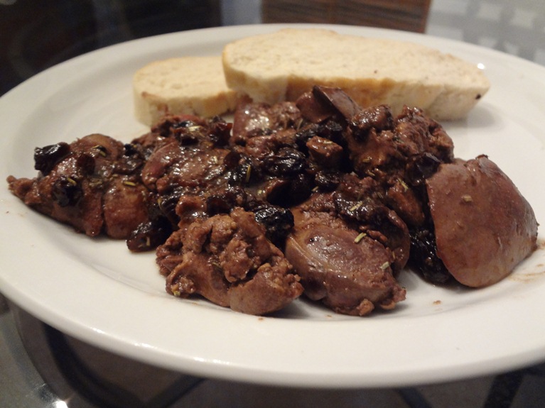 Chicken Livers with Maple Raisin Butter Sauce