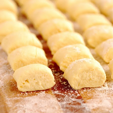 Ricotta-Feta Gnocchi Tossed in Maple-Brown-Butter and Sweet Peas Sauce