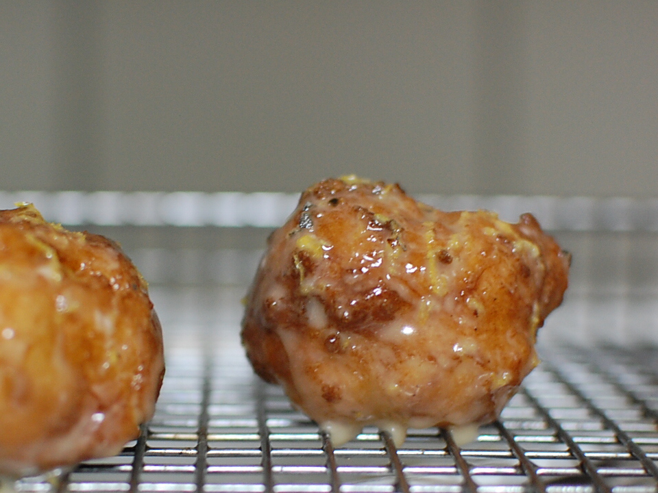 Orange-Cardamom-Maple glazed Puff Puffs