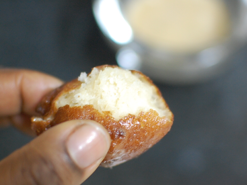 Orange-Cardamom-Maple glazed Puff Puffs