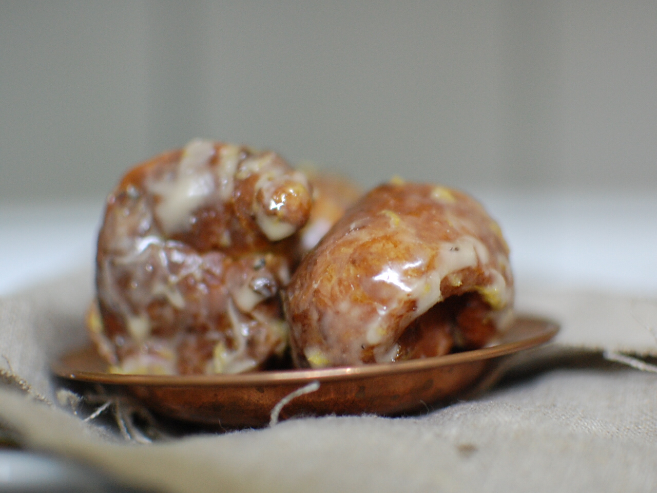 Orange-Cardamom-Maple glazed Puff Puffs