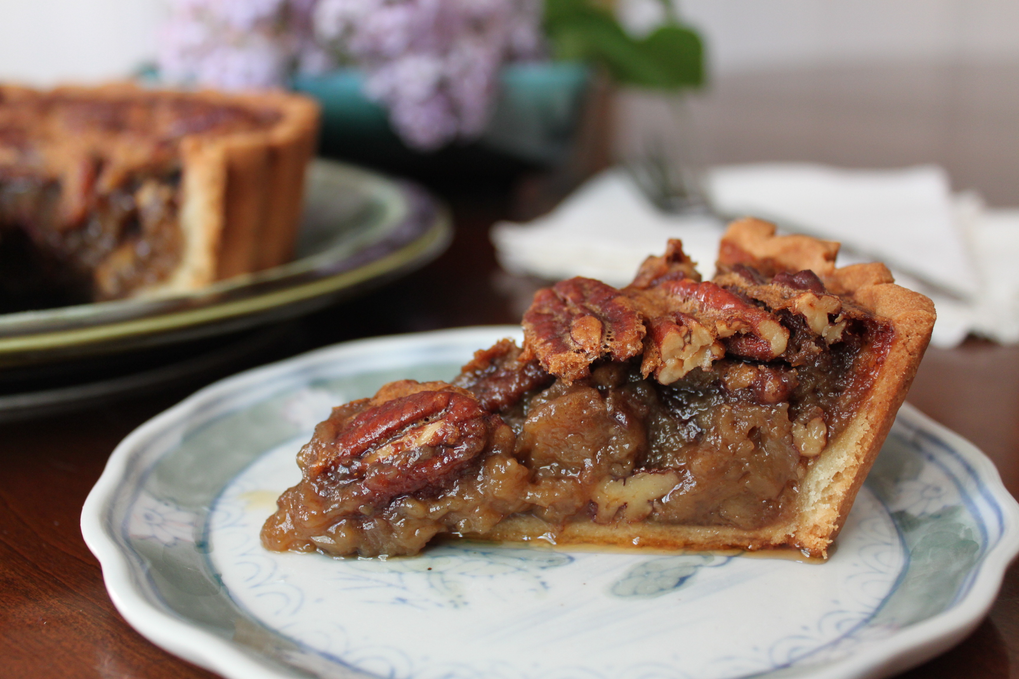 maple syrup-smoked pecan tart