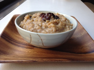 Maple rice pudding with bourboned cherries