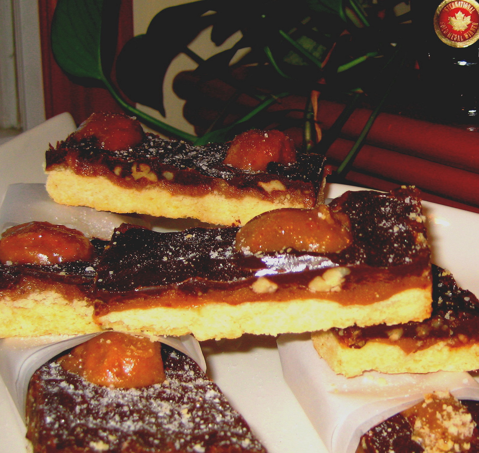 Maple, Caramel-Dark Chocolate-Pecan Shortbreads