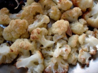 Spaghetti with Pan Roasted Cauliflower, Pine Nuts and Garlic