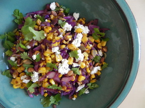Warm Red Cabbage and Corn Salad