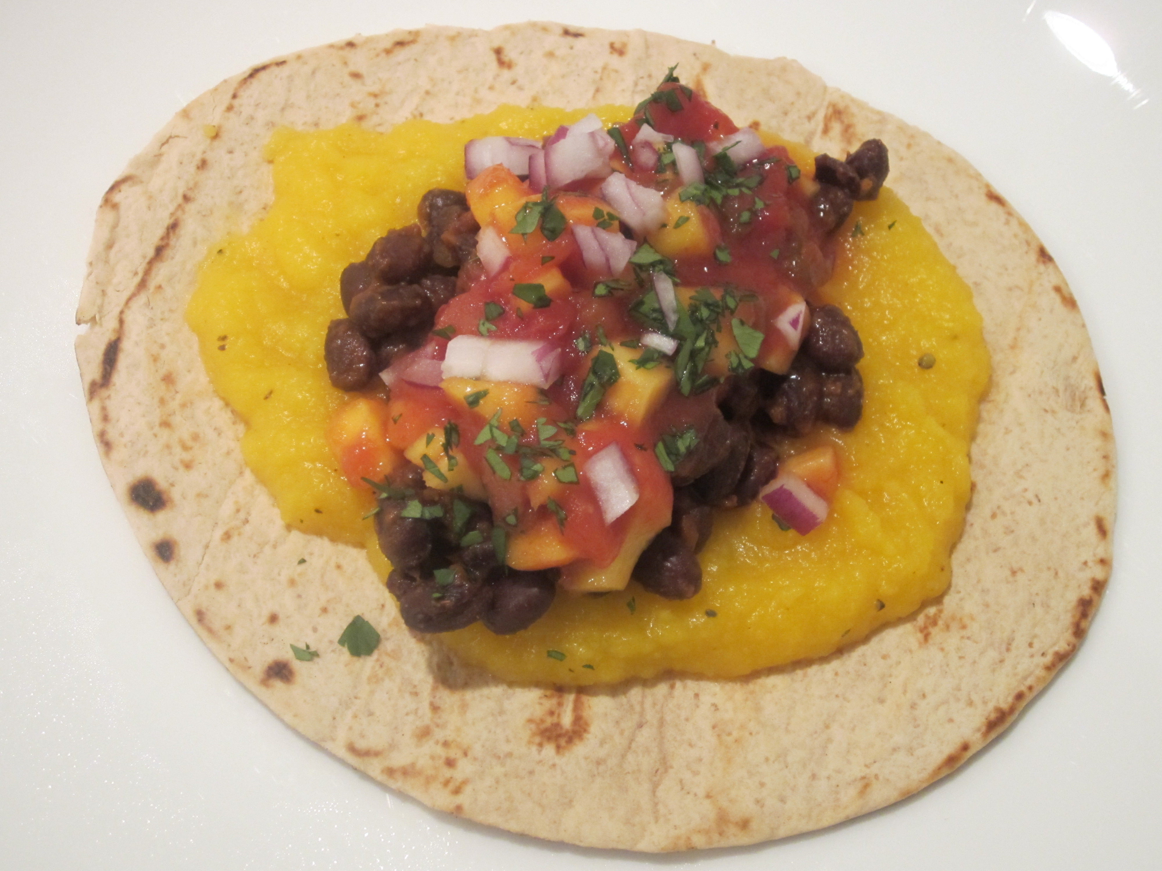Butternut Squash, Black Bean & Mango Tacos