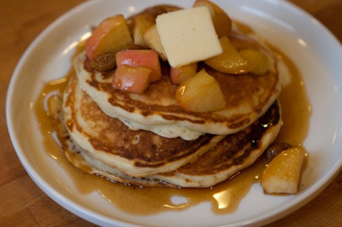 Buttermilk Pancakes with Apple Cinnamon Syrup