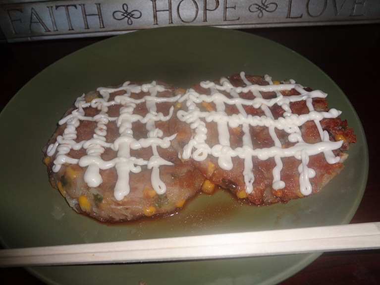 Potato Okonomiyaki with Teriyaki Mayo Sauce