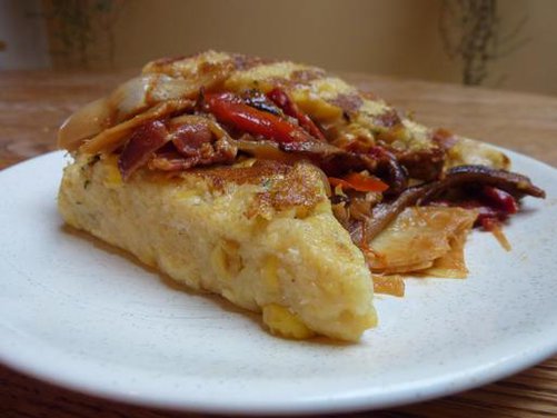 Grilled Rustic Polenta with Chanterelle Pancetta Ragu