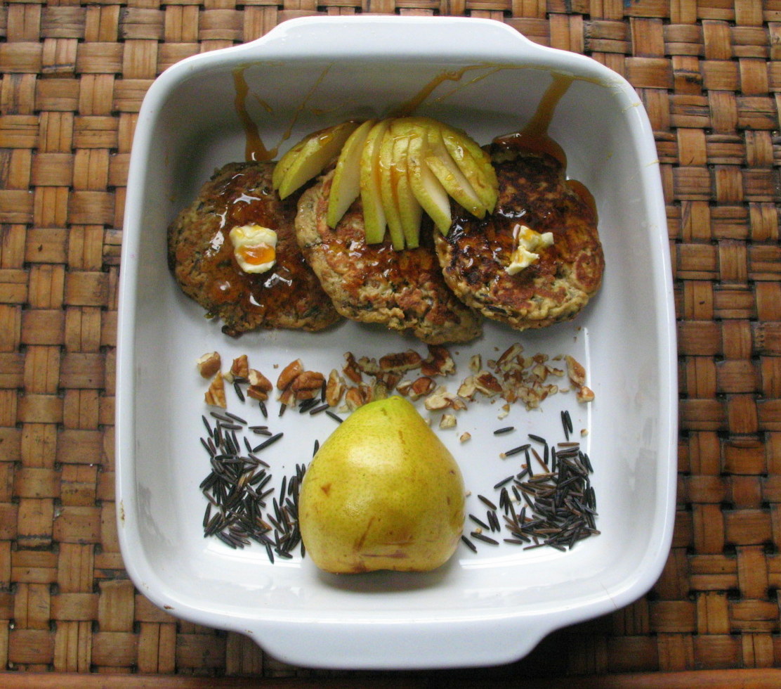 Pear and Wild Rice Pancakes with Whipped Maple Butter
