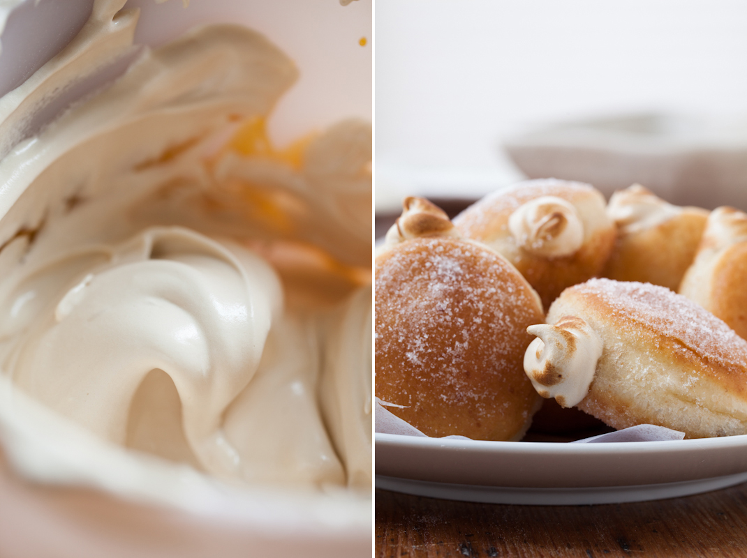 Maple Meringue Filled Doughnuts