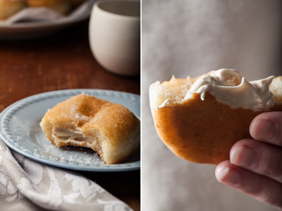 Maple Meringue Filled Doughnuts