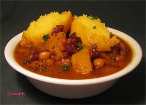 Porotos Granads with Polenta Dumplings 