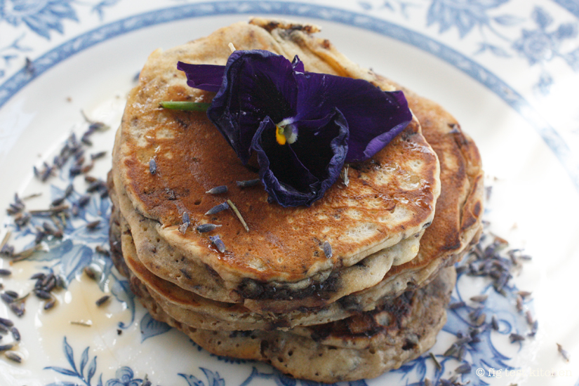 Lavender-Chocolate Chunk Pancakes with Crème Frâiche