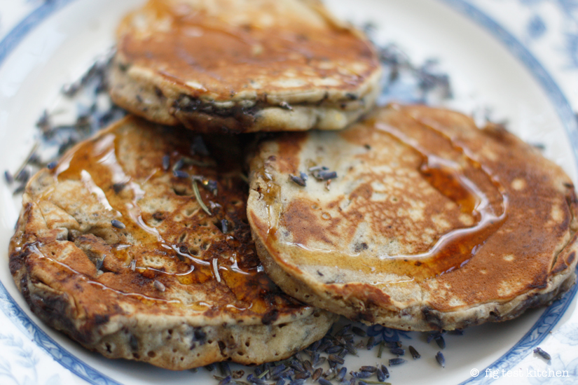 Lavender-Chocolate Chunk Pancakes with Crème Frâiche