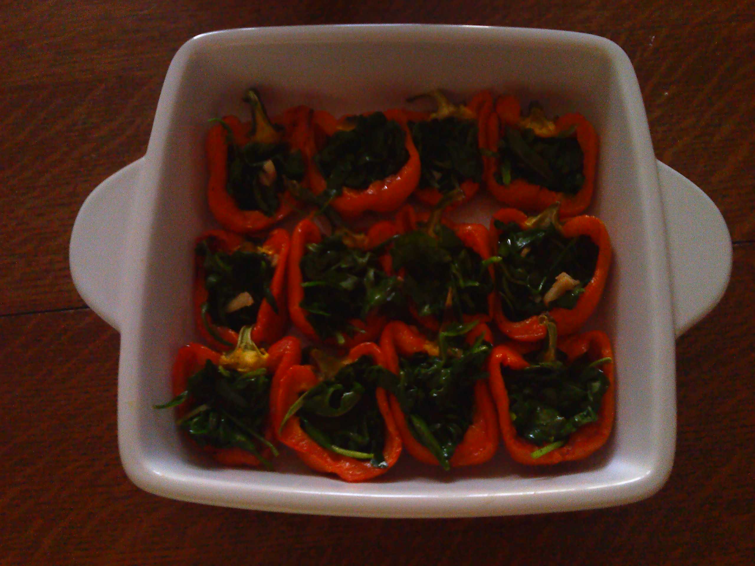 Green-Stuffed Yellow Peppers