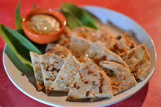 Ramp-Sesame Pancakes with Miso Dipping Sauce