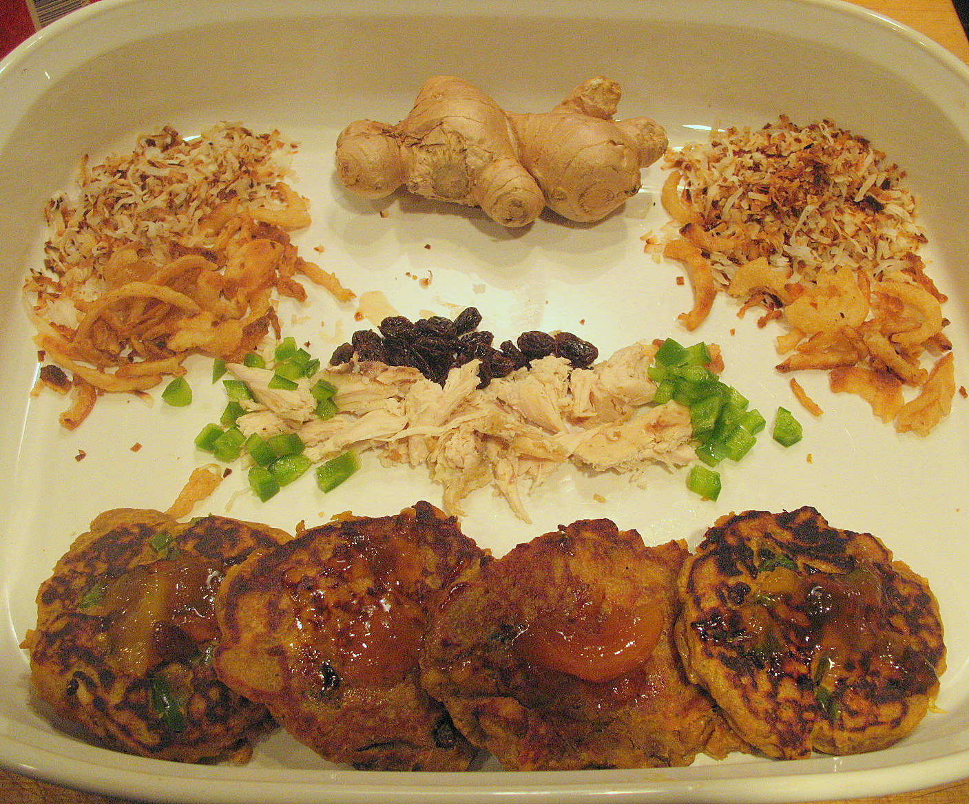 Mom's Curried Chicken Pancakes