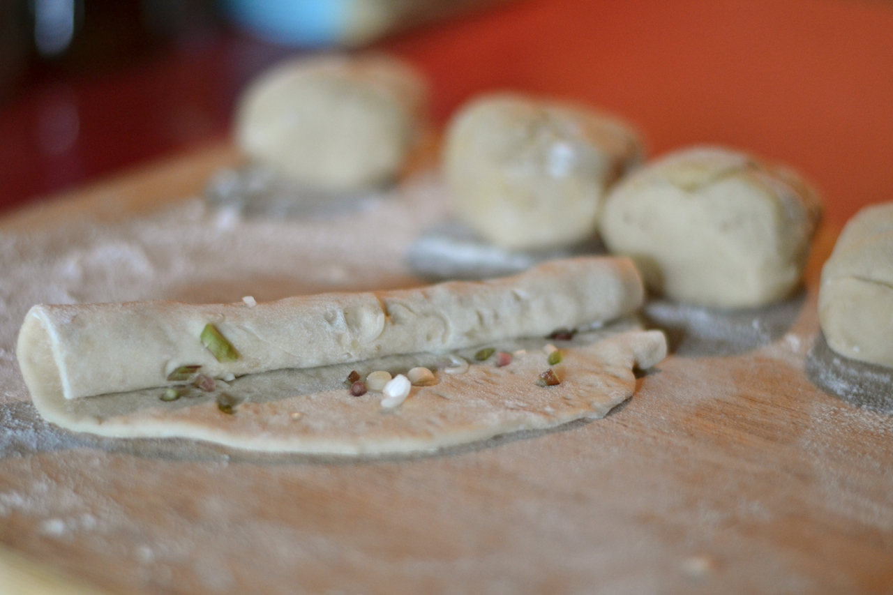 Ramp-Sesame Pancakes with Miso Dipping Sauce