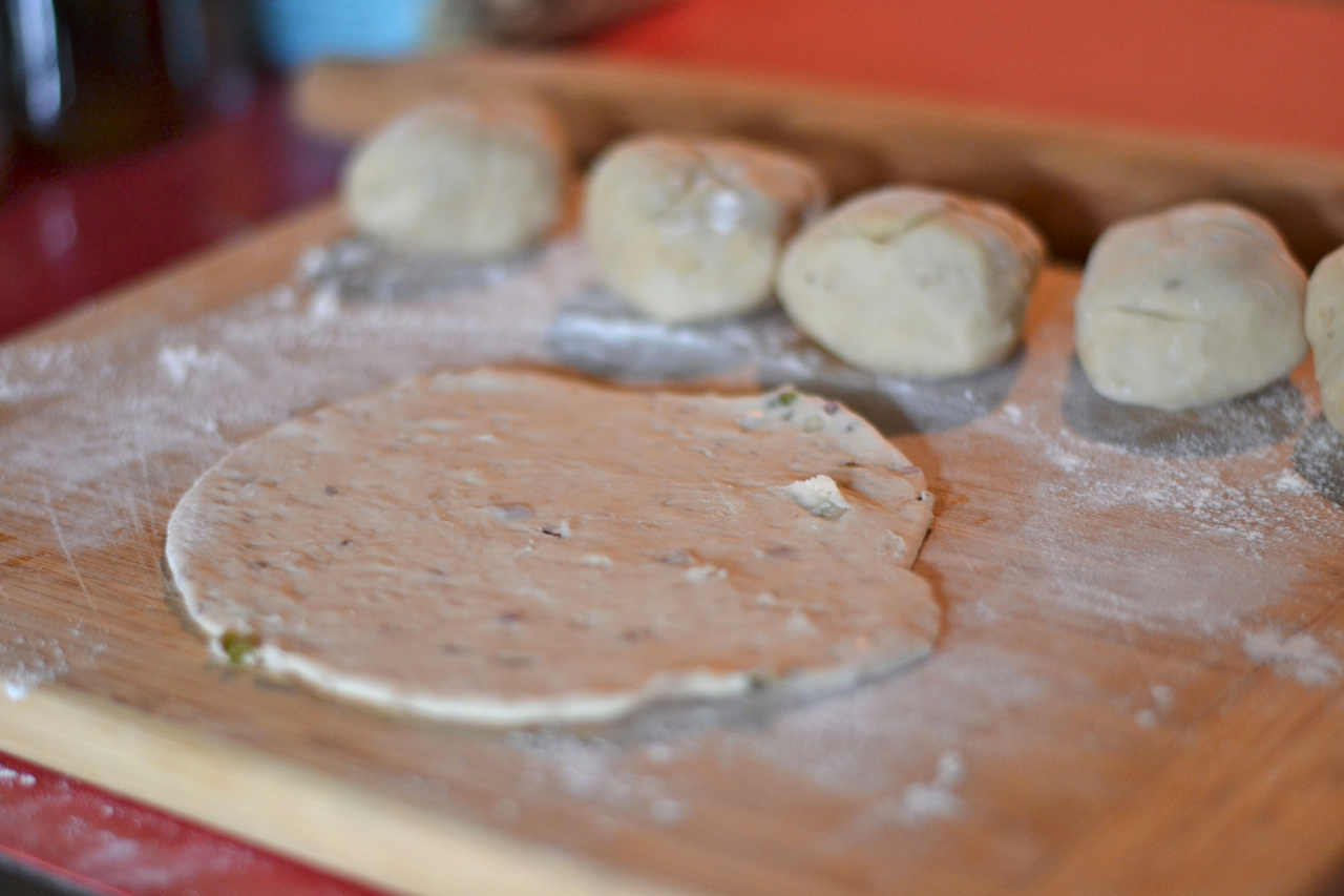 Ramp-Sesame Pancakes with Miso Dipping Sauce