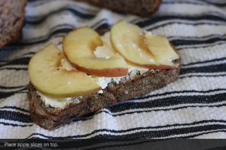 Grilled Goat Cheese with Apple on Cranberry Pecan Bread