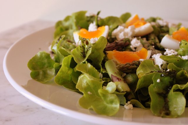 Spring Salad with Asparagus and Soft-Boiled Eggs