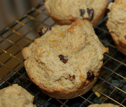 Orange coriander cherry muffins