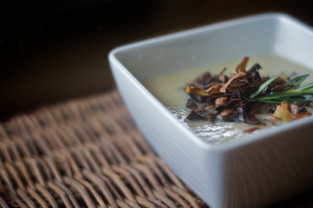 Allium Bisque with Frizzled Leeks & Rosemary