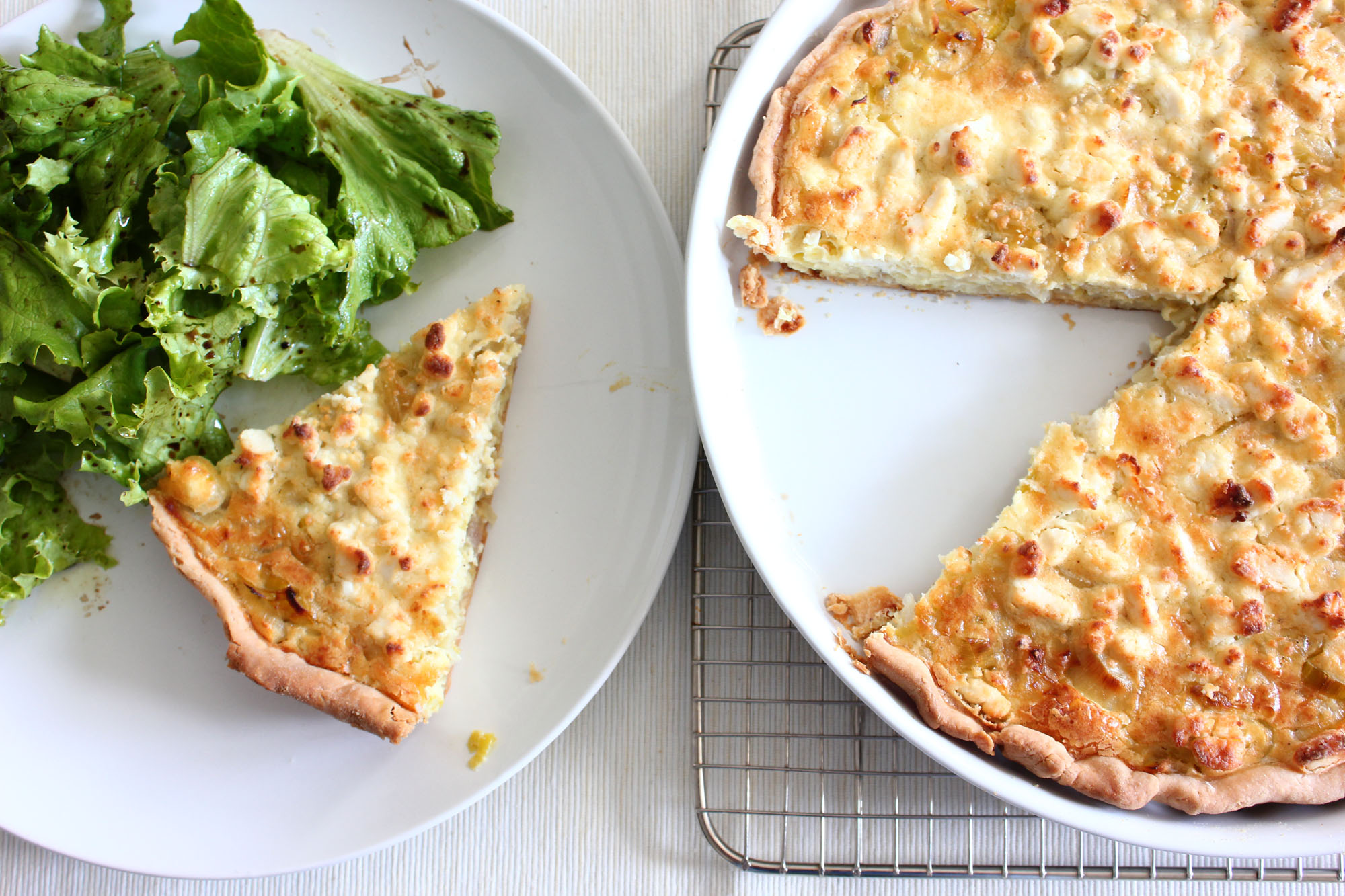 Leek, shallot and goat cheese tart