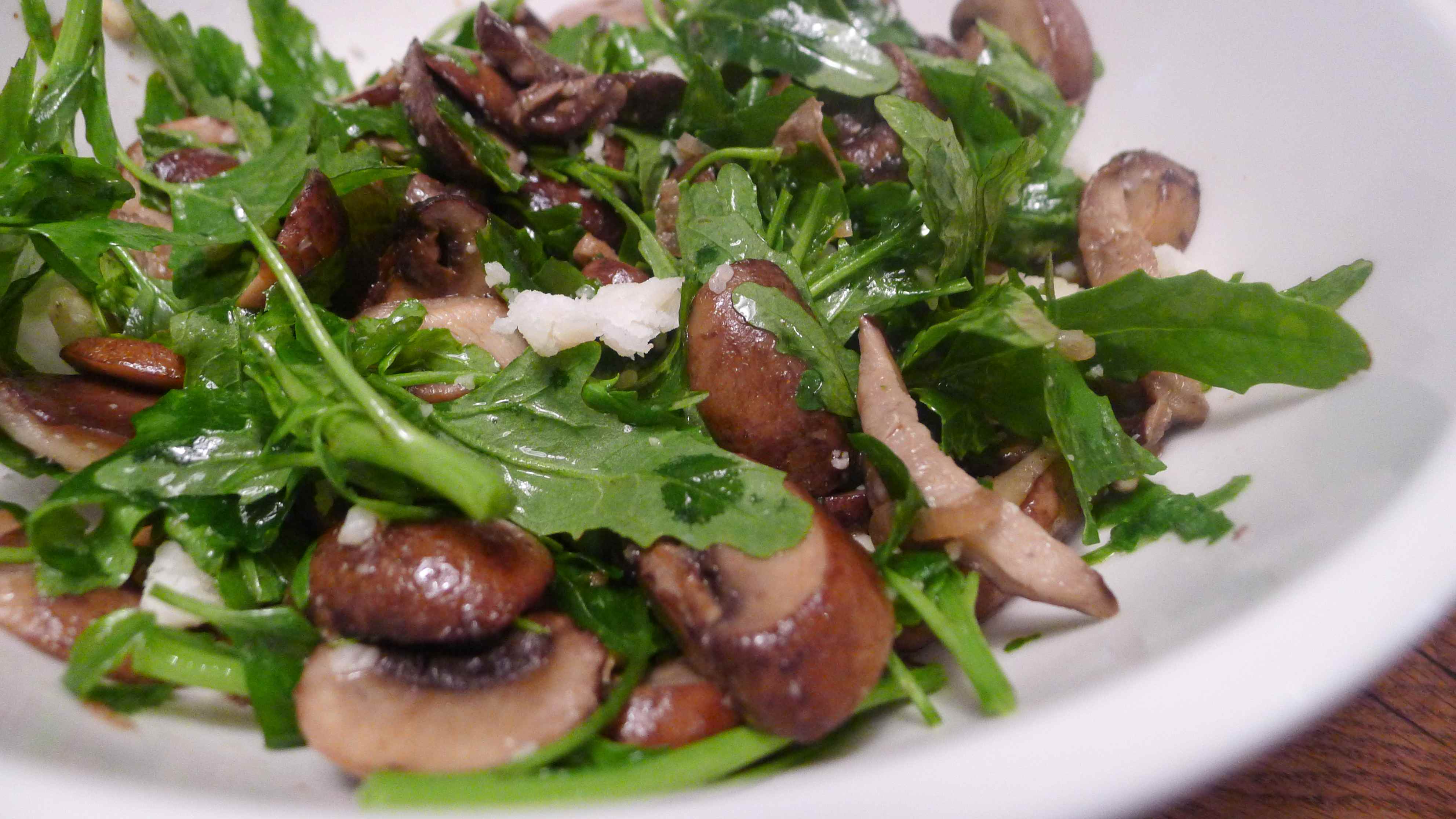 Roasted Mushrooms with green garlic, lambsquarter and aged goat cheese