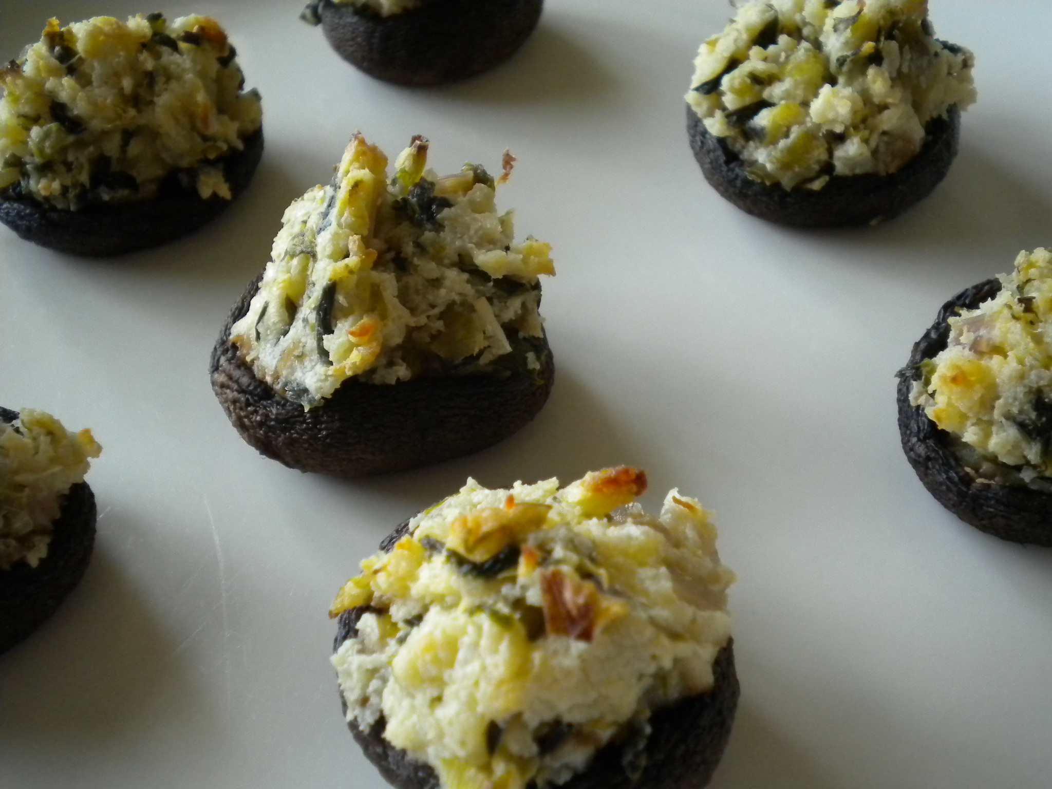 Green Garlic Stuffed Mushrooms